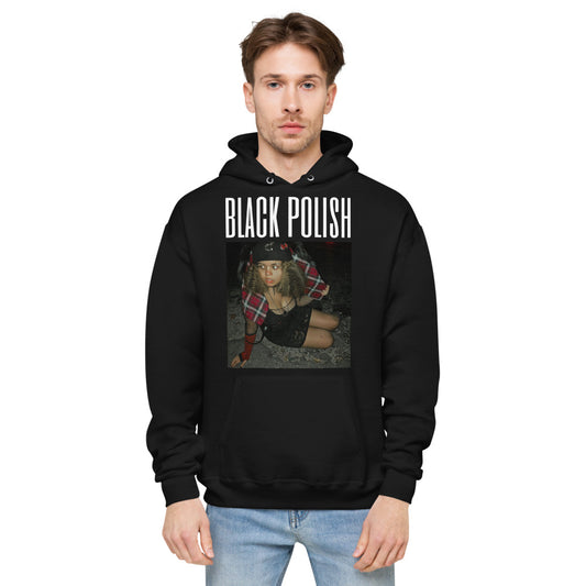 Black polish graphic hoodie